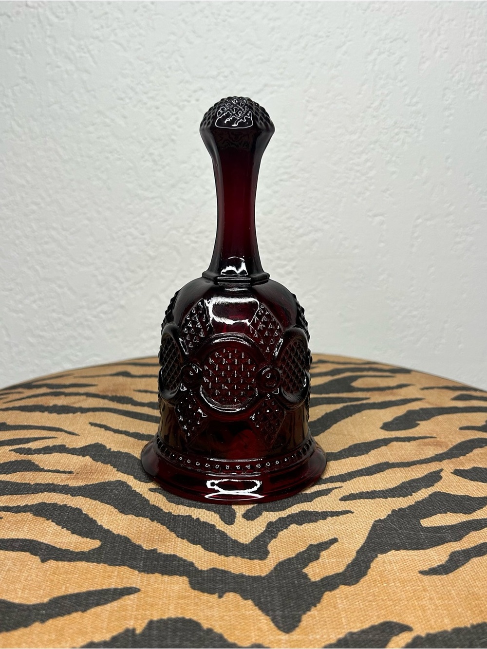Vintage Avon 1876 Cape Cod Collection Ruby Red Glass Bell